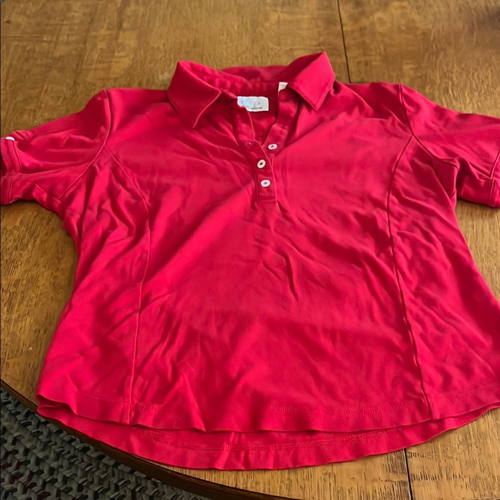 EP Pro Red Polo Golf Shirt Vibrant Casual Knit